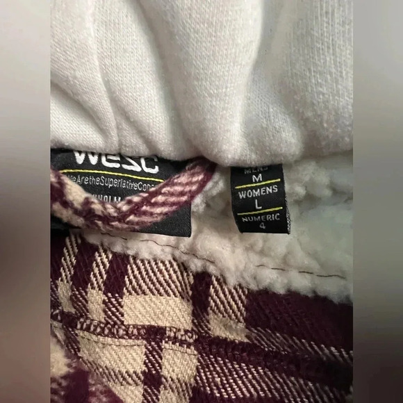 Unisex WESC Hoodie Flannel Men’s Medium/ Women’s Large - Picture 2 of 6